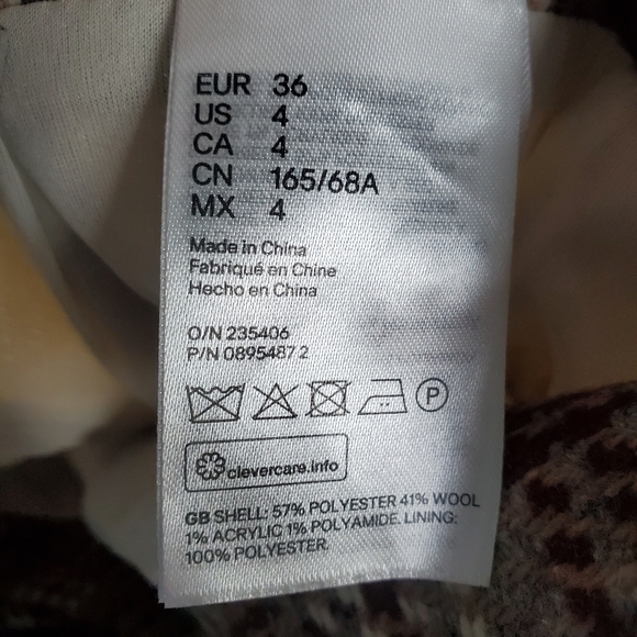 H&M mini wool skirt Size 4 - Picture 4 of 9